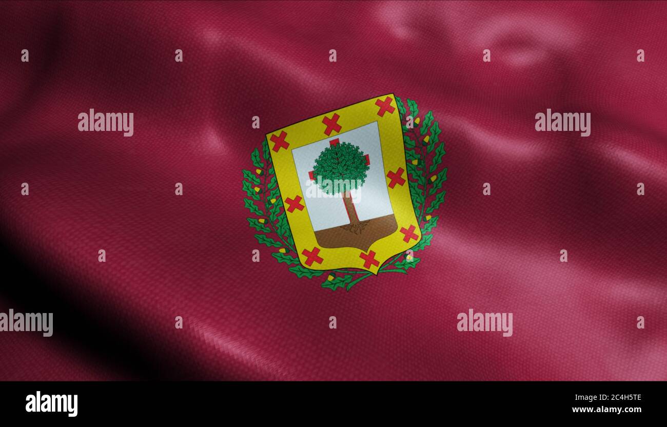 3D Illustration of a waving province flag of Biscay (Spain country ...