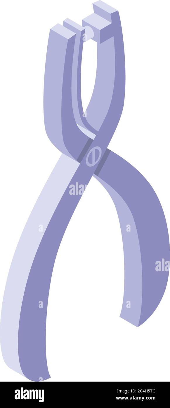 Pliers hole puncher icon, isometric style Stock Vector
