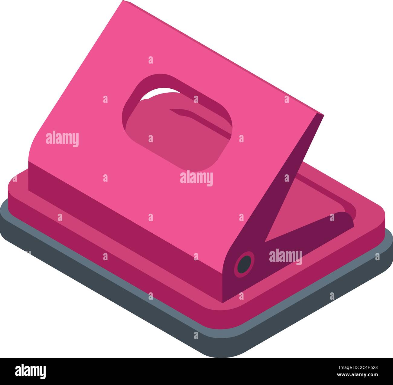 Hole puncher equipment icon, isometric style Stock Vector