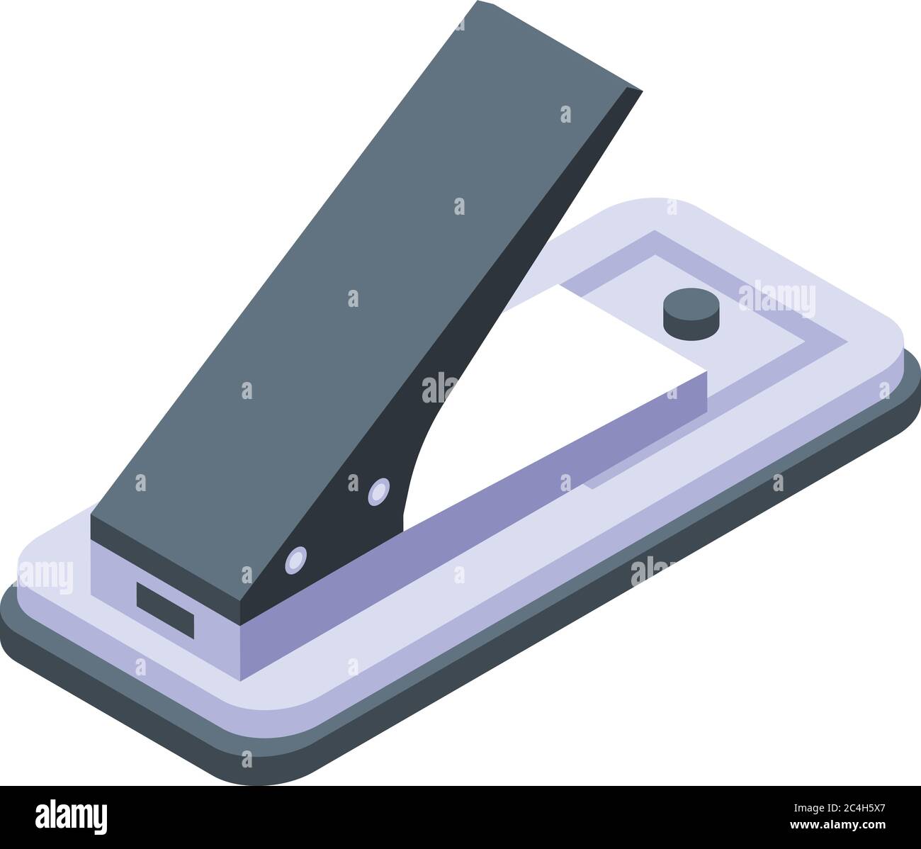 Plastic hole puncher icon, isometric style Stock Vector