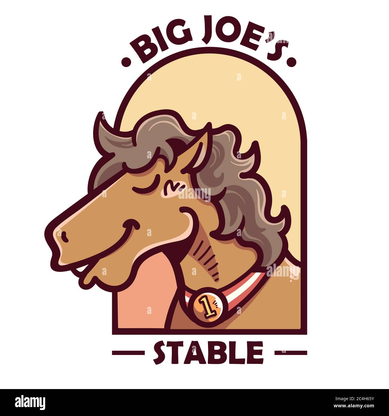 Cartoon horse as a Stable logo Stock Vector