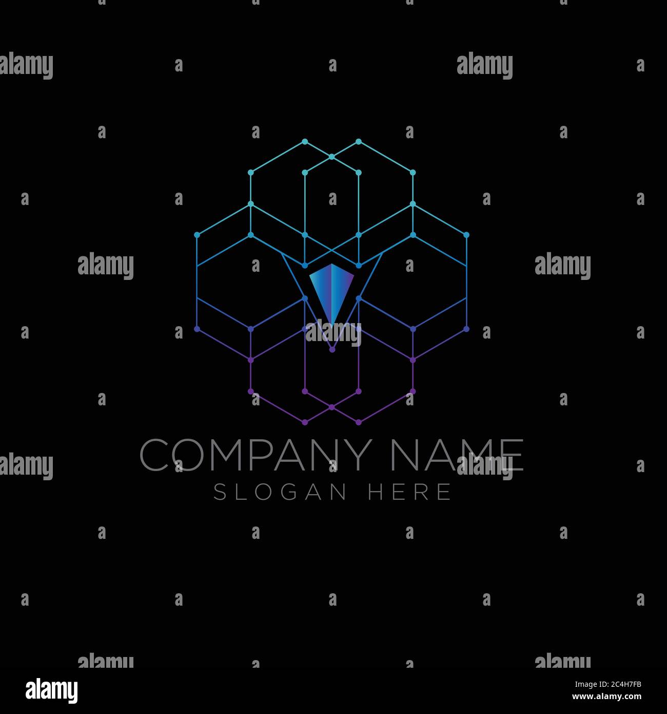Hexagon abstract logo. Vector logo template. Design element Stock Vector