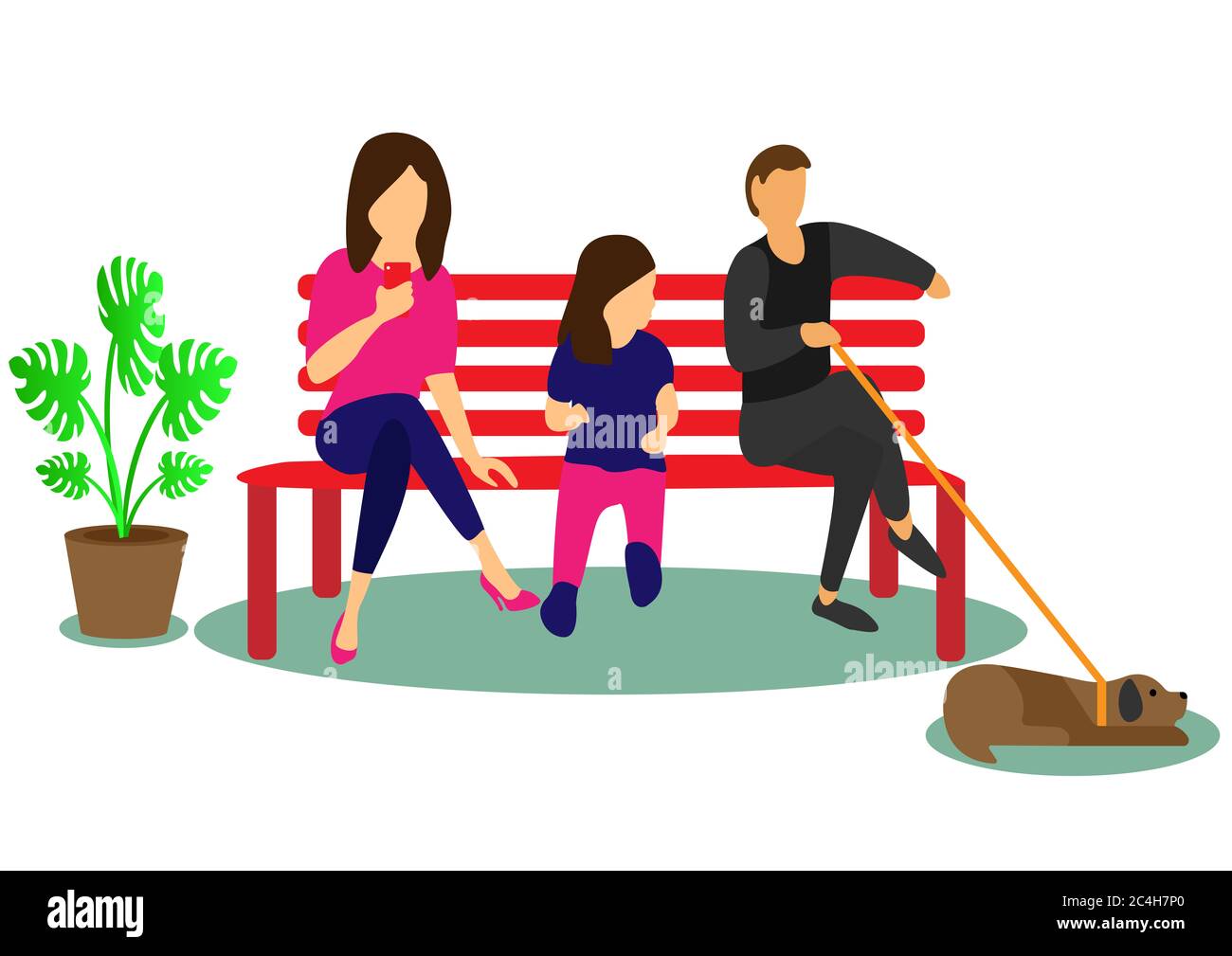 A kid is enjoying in the garden with a dad and mom cheerfully Stock ...