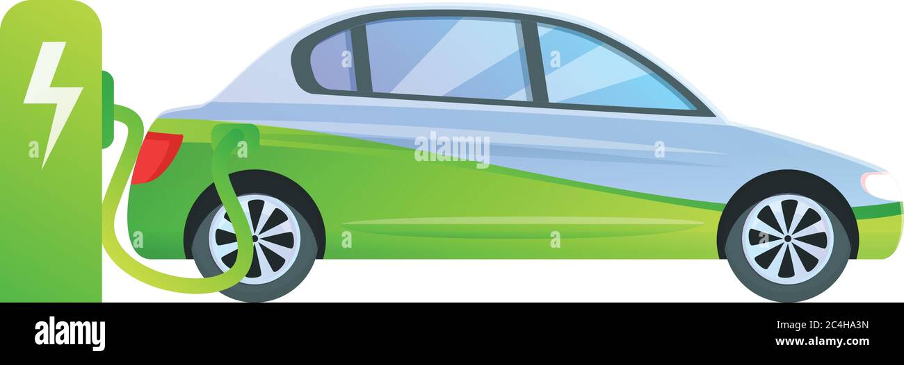 Charge hybrid car icon. Cartoon of charge hybrid car vector icon for web design isolated on white background Stock Vector