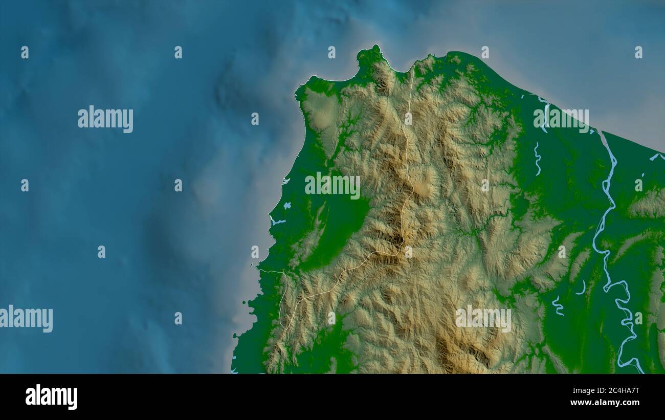 Ilocos Rivers Ilocos Norte, province of Philippines. Colored shader data with lakes ...