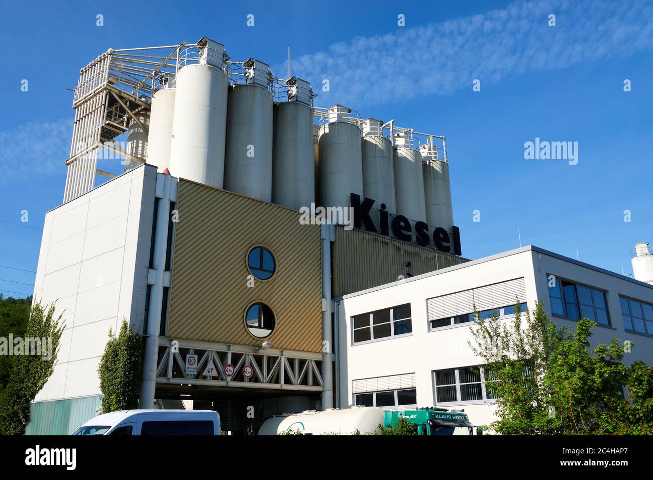 Esslingen, Germany - May 08, 2020: Kiesel construction chemistry ( Bauchemie ) We are convinced that all good things are yellow. Convince yourself. Stock Photo