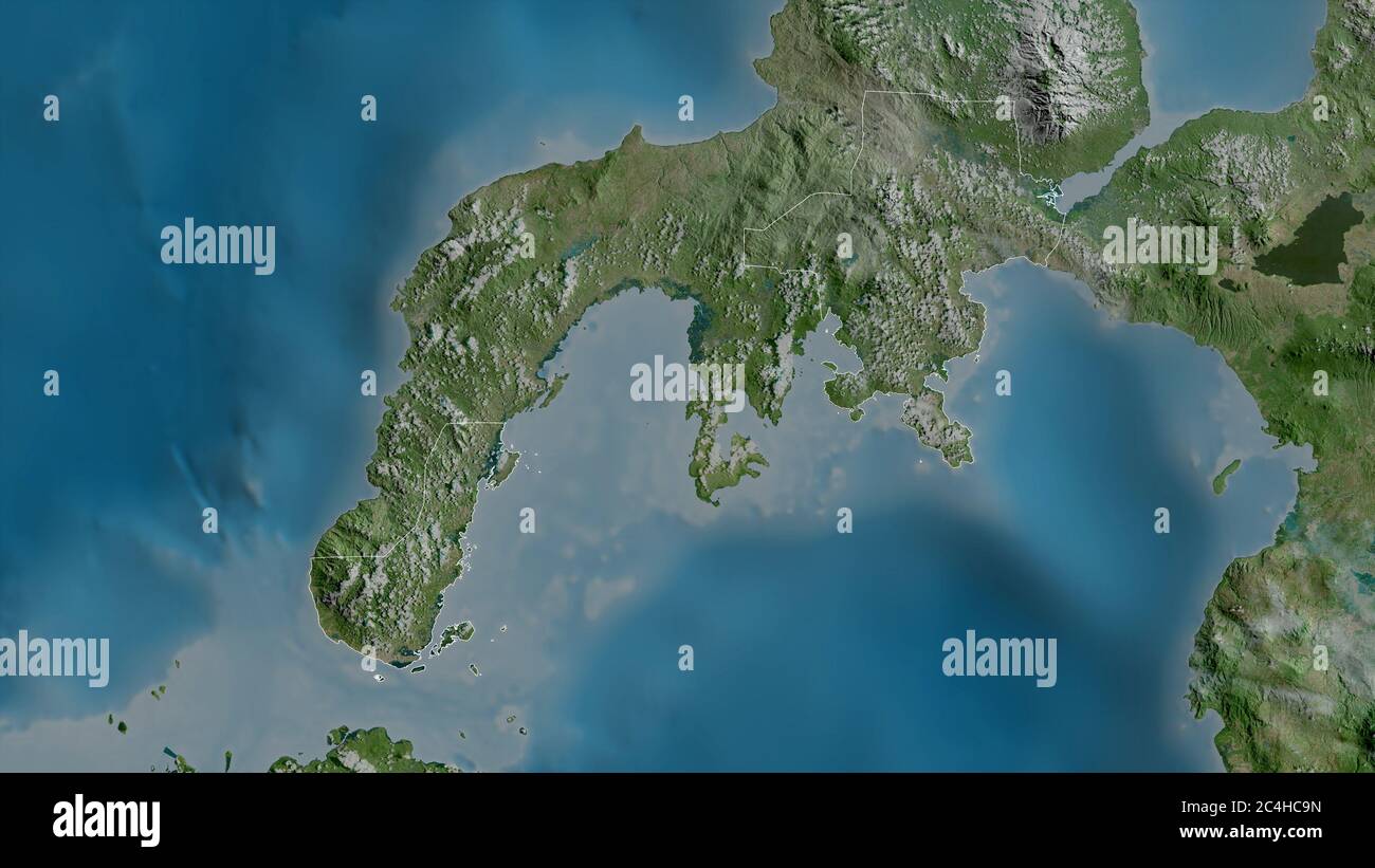 Zamboanga del Sur, province of Philippines. Satellite imagery. Shape outlined against its country area. 3D rendering Stock Photo