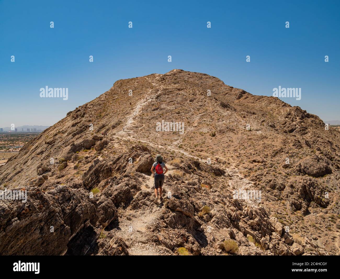 Woman hiking in Lone Mountain at Las Vegas, Nevada Stock Photo Alamy
