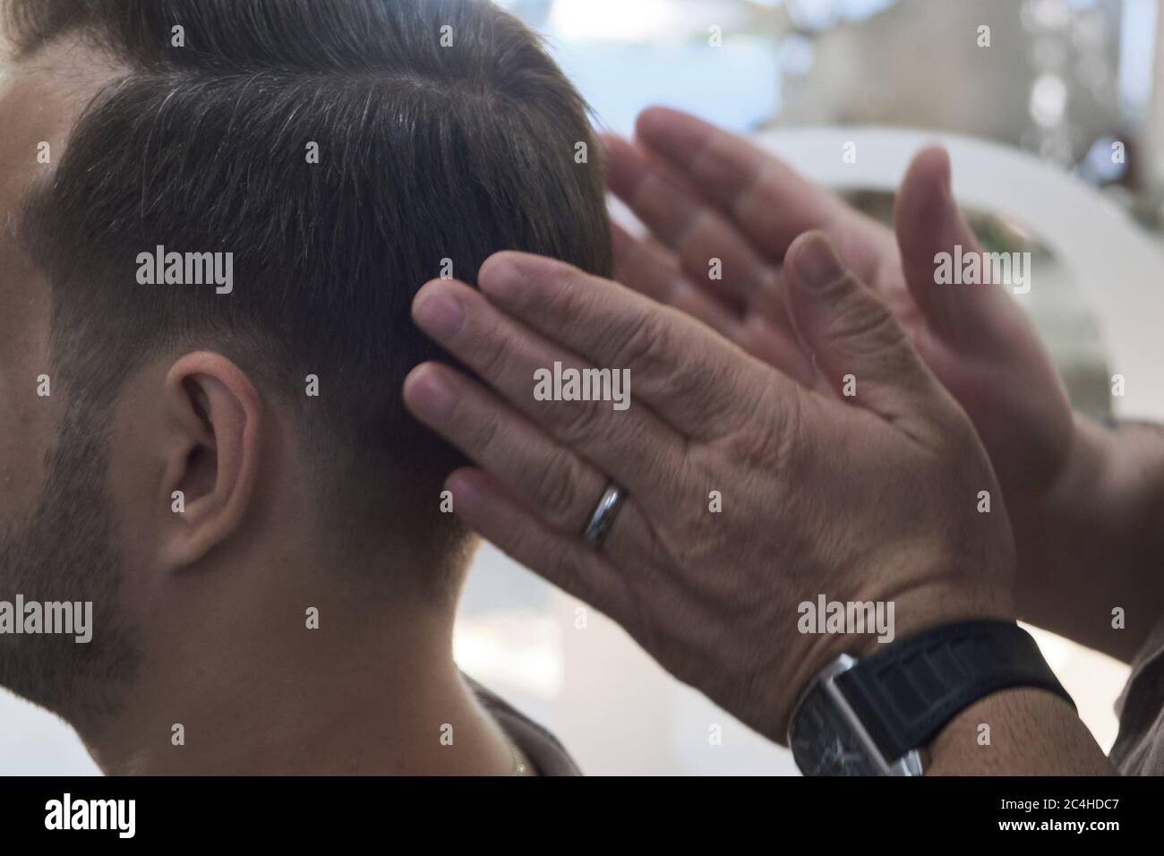 Stylish barber hair dryer hi-res stock photography and images - Alamy