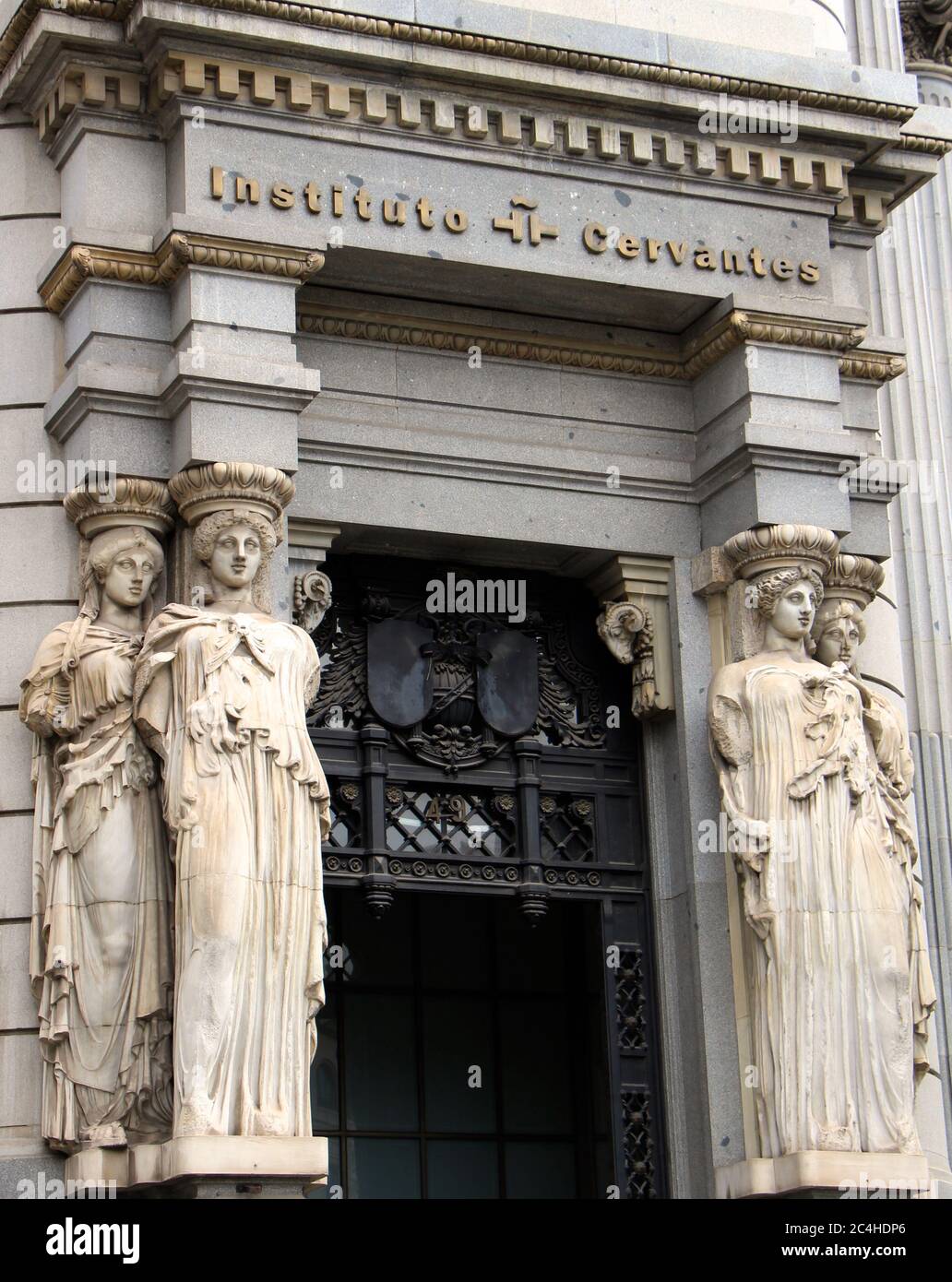 Entrance to the Cervantes Institute Calle de Alcala 49 Madrid Spain Stock Photo