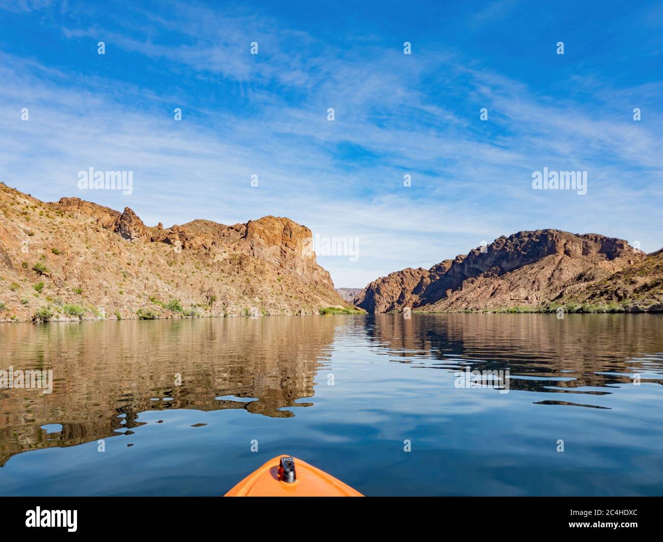 Sunny view of the beautiful landscape around Willow Beach at Arizona Stock Photo