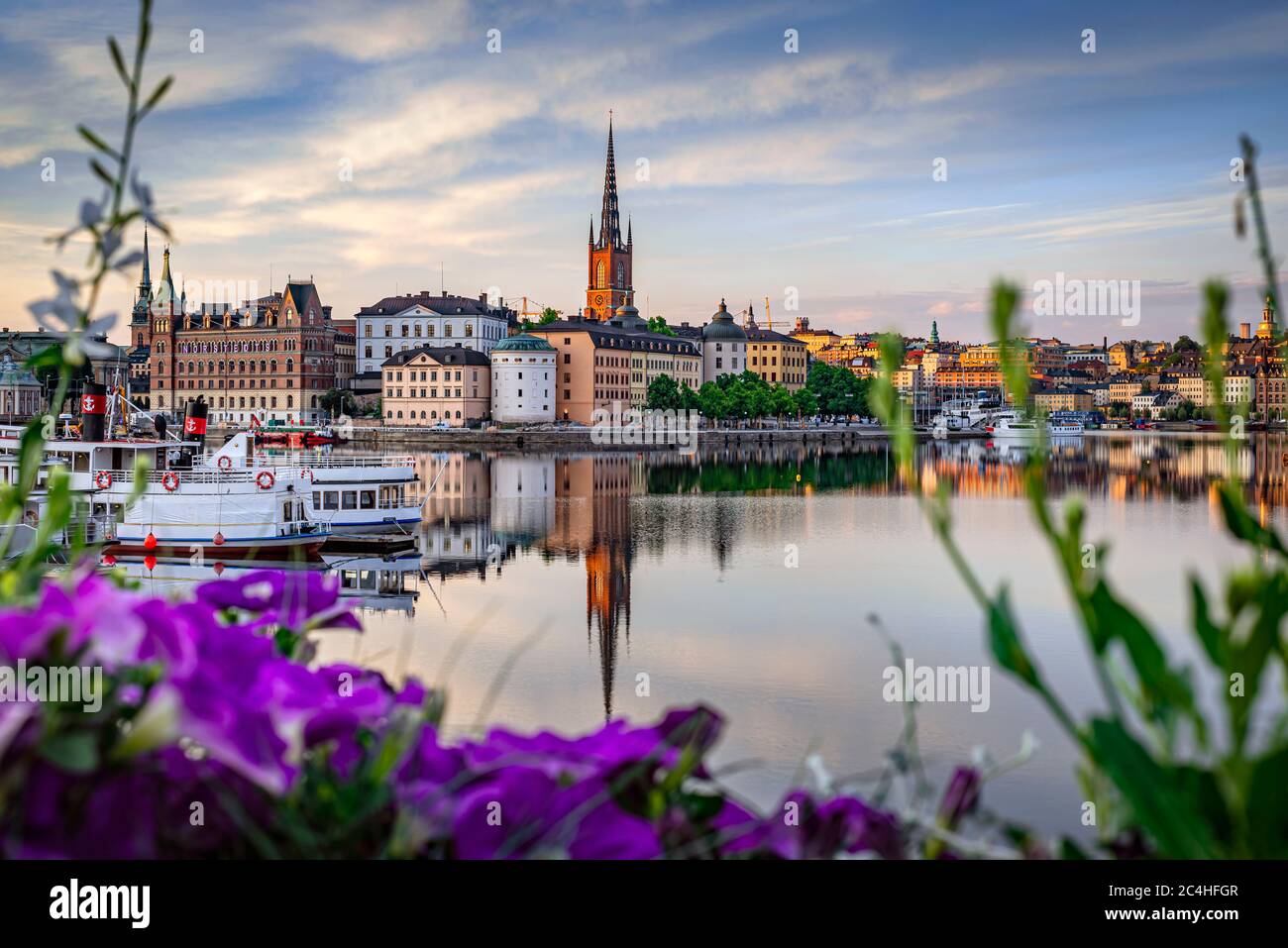 Stockholm, Sweden - Jun 23, 2020: View of Stockholm Riddarholmen Island and Sodermalm Stock Photo