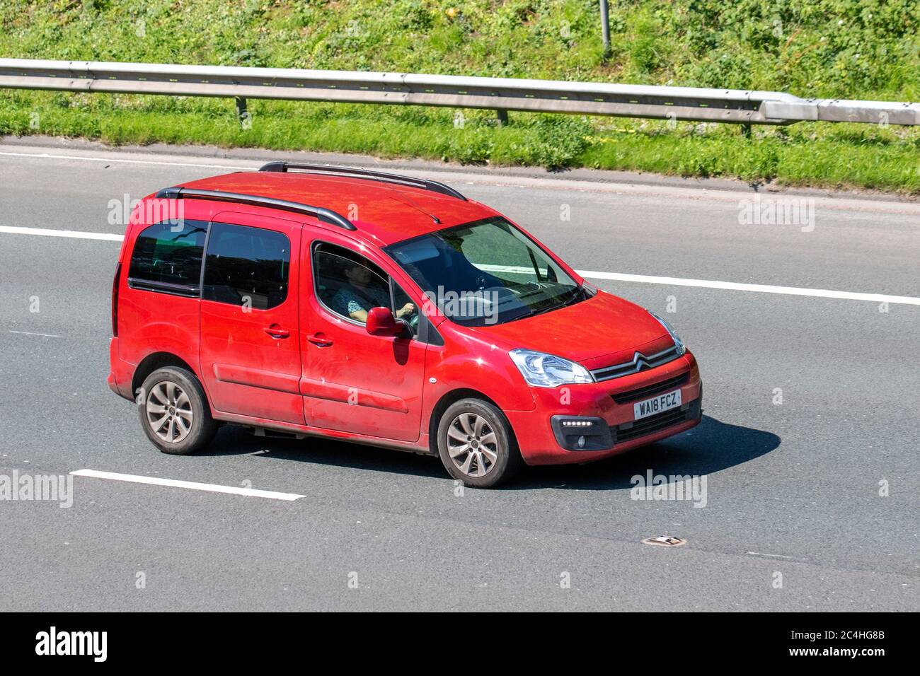 2018 red Citroën Berlingo Multispace Feel; Vehicular traffic moving  vehicles, cars driving vehicle on UK roads, motors, motoring on the M6  motorway highway network Stock Photo - Alamy