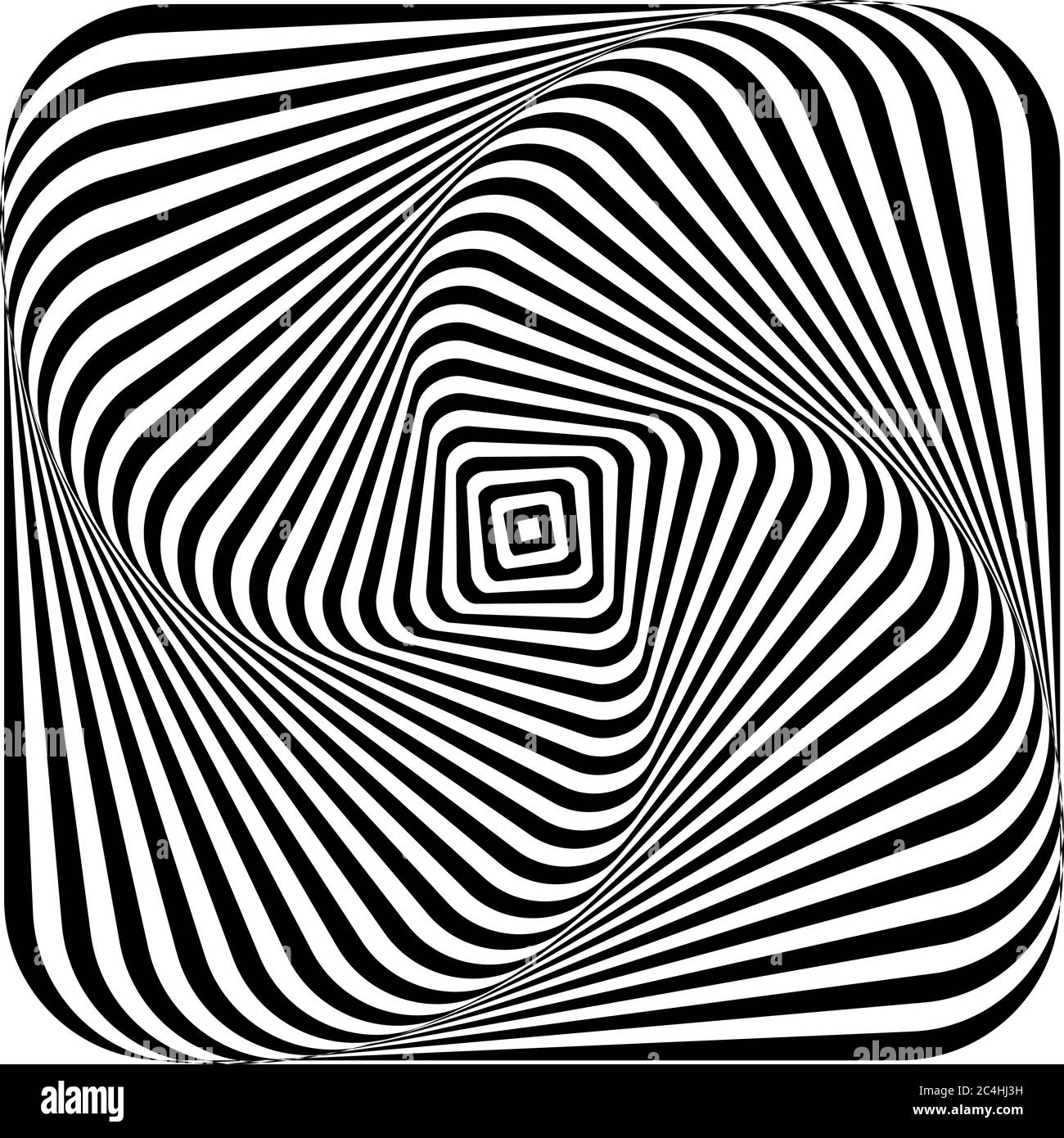 Optical illusion of swirling a picture torsion and rotation movement. Dynamic effect. Vector illustration. Stock Vector