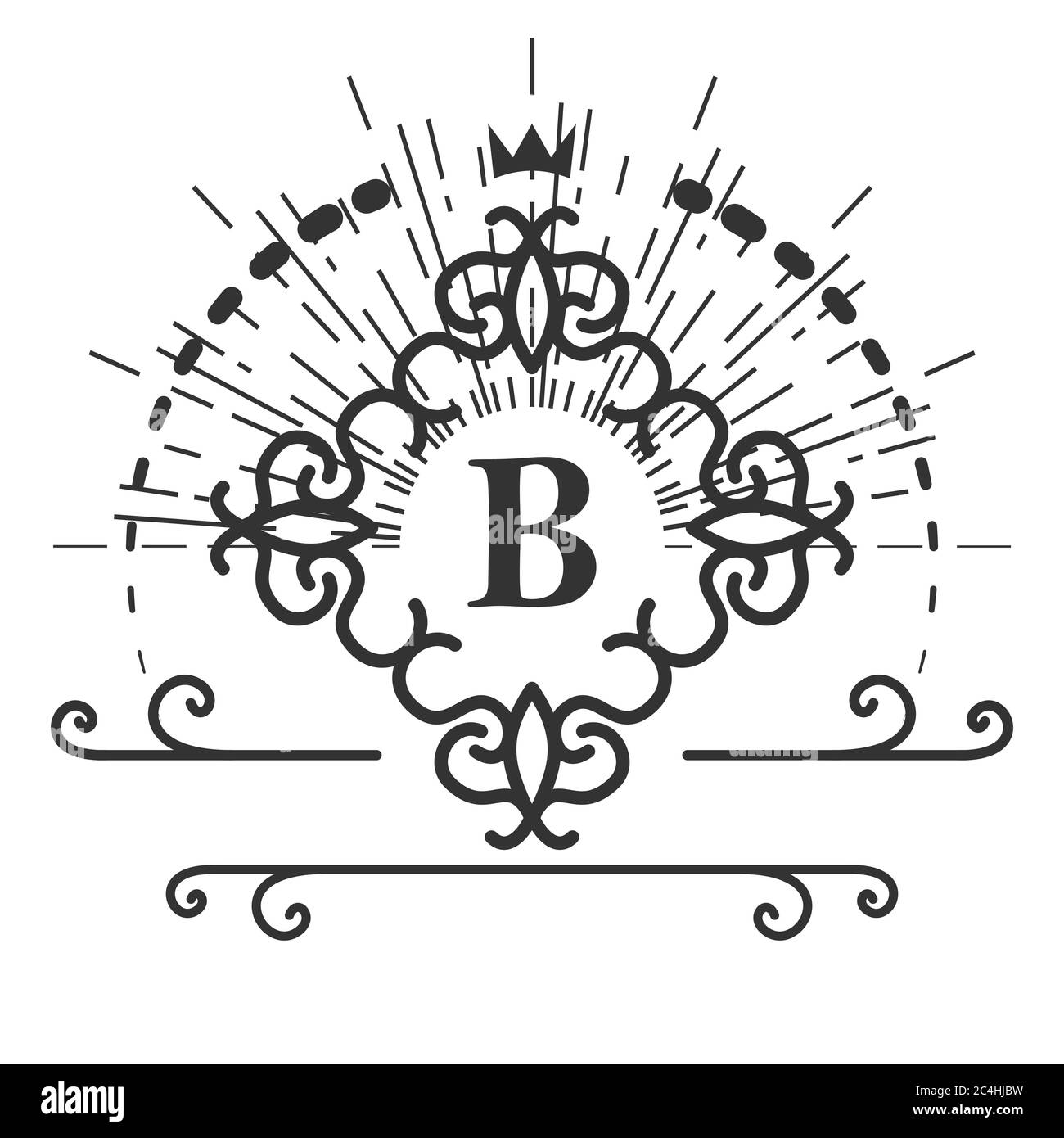 Simple and graceful monogram design template, Elegant lineart logo ...