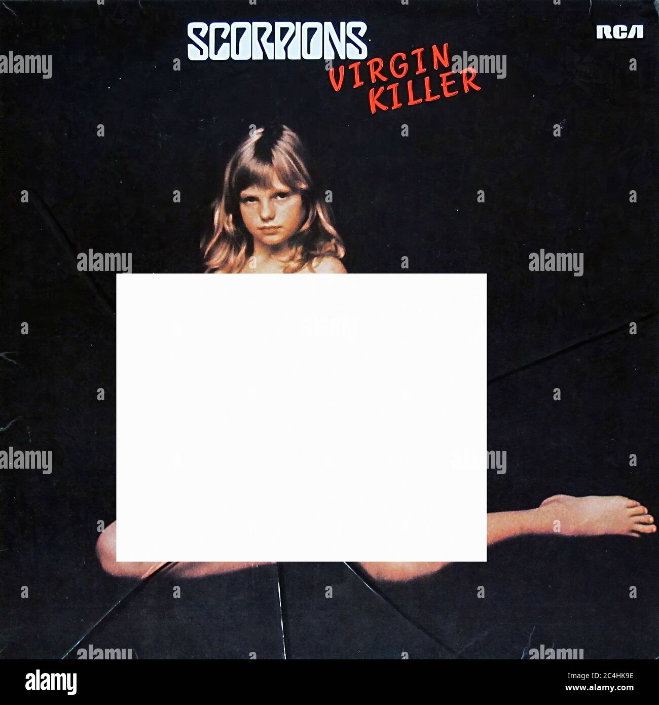 Scorpions Virgin Killer Uncensored First German Pressing 12'' Lp Vinyl - Vintage Record Cover 01 Stock Photo