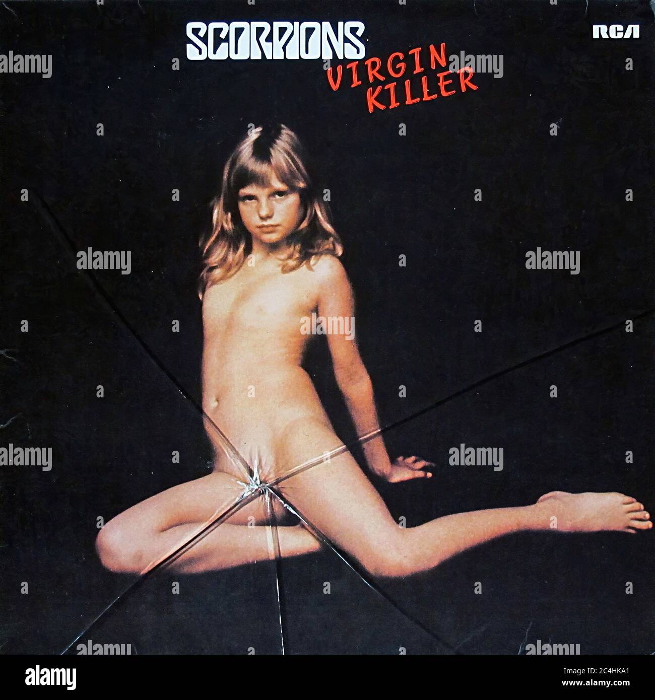 Scorpions Virgin Killer Uncensored First German Pressing 12'' Lp Vinyl - Vintage Record Cover 02 Stock Photo