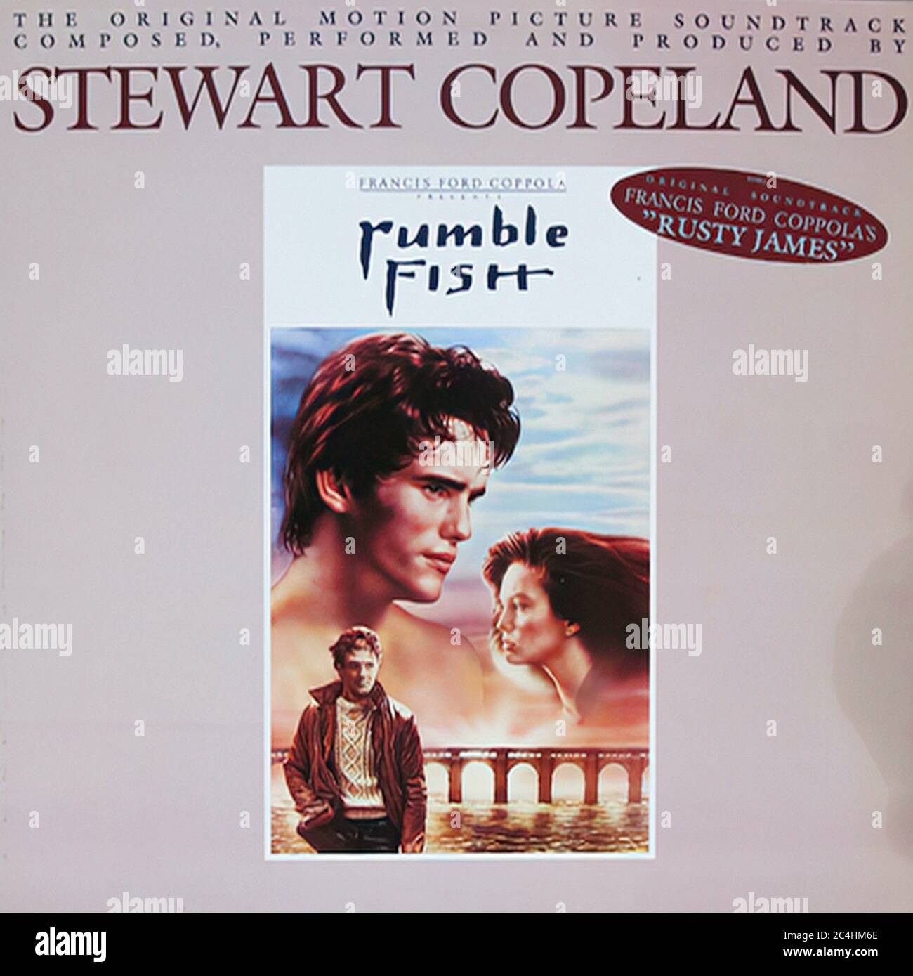 Stewart Copeland Rumble Fish Ost Original Movie Soundtrack 12'' Lp Vinyl - Vintage Record Cover Stock Photo