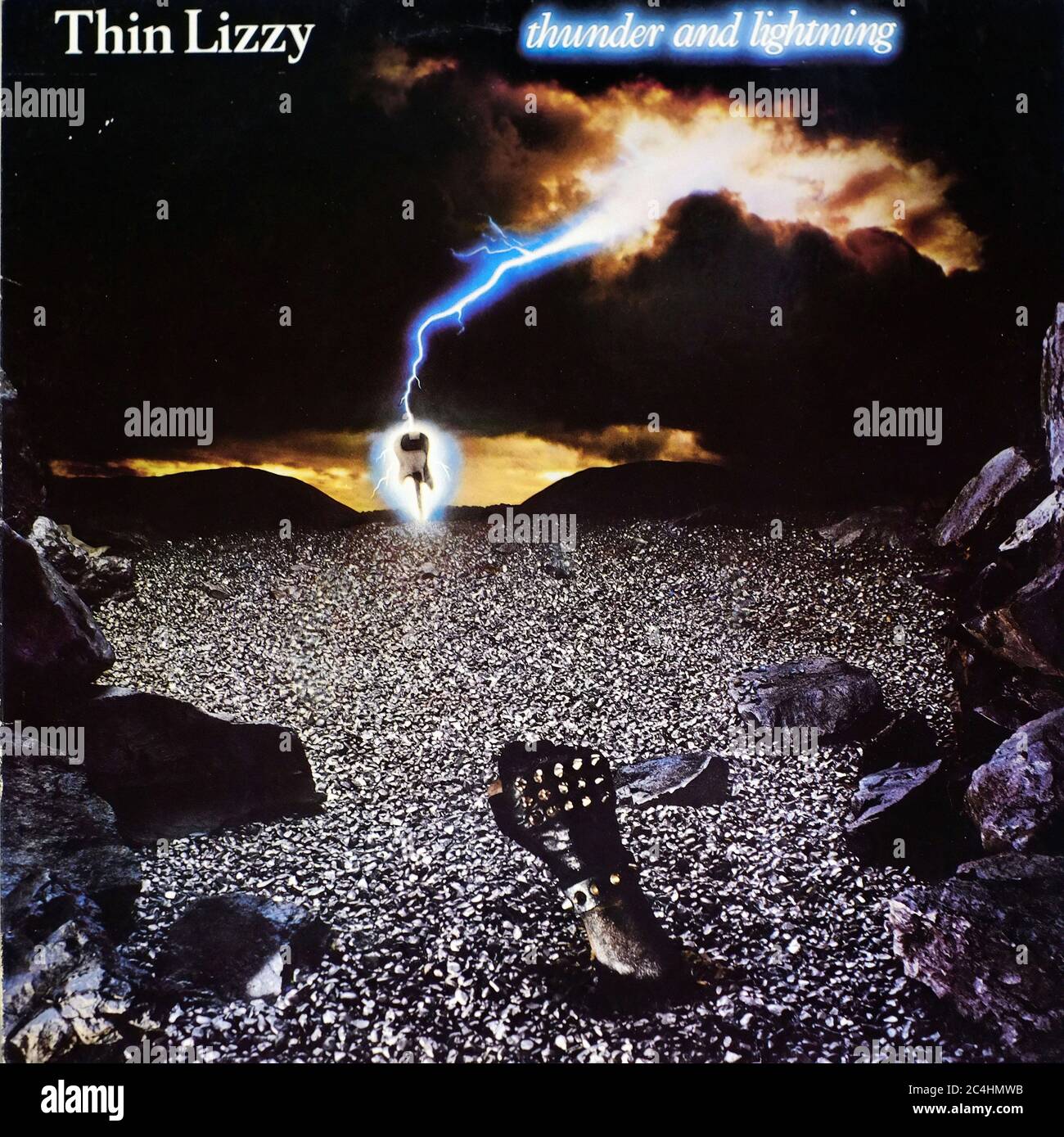 Thin Lizzy Thunder and Lightning 12'' Lp Vinyl Vintage Record Cover