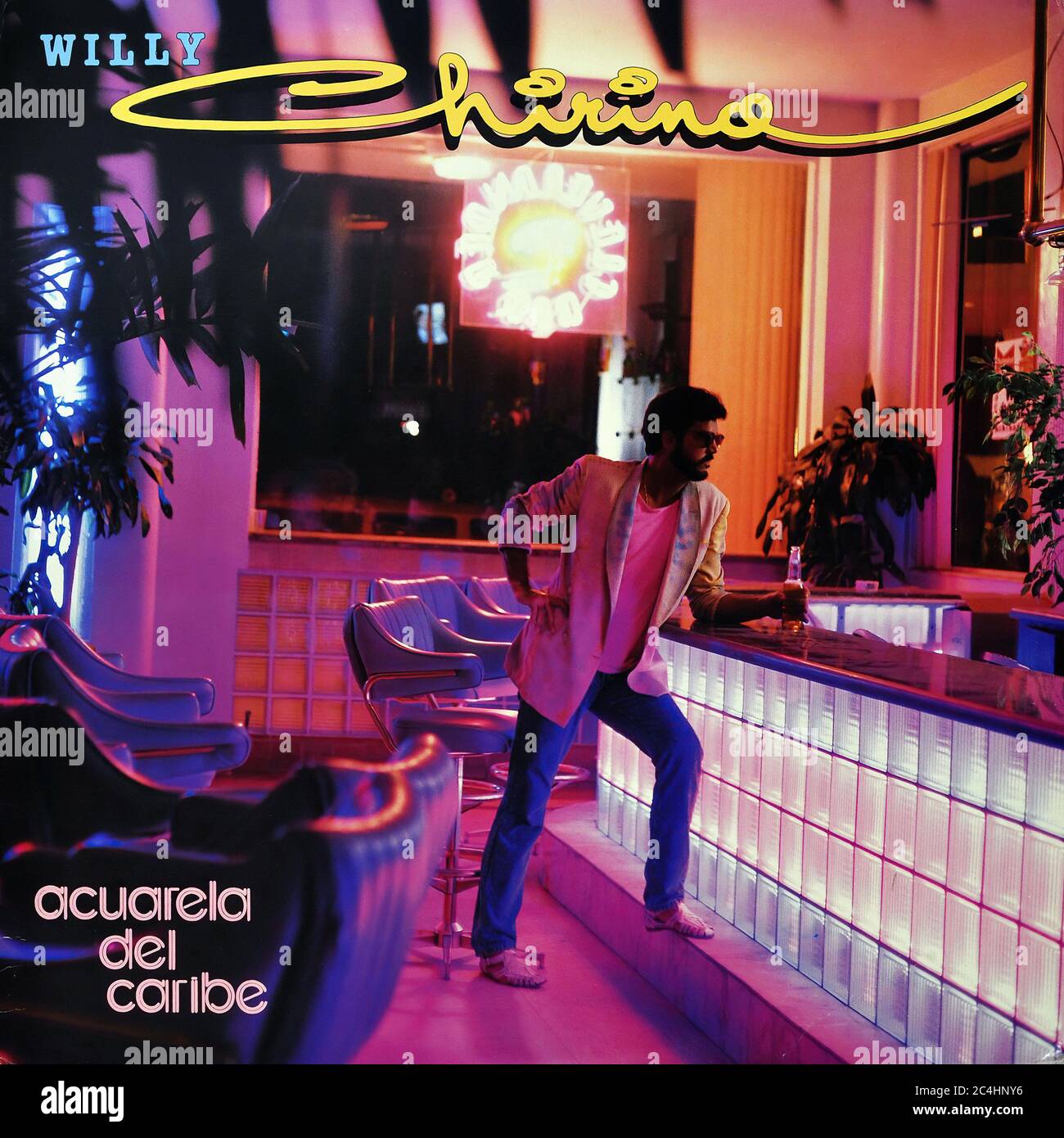 Willy Chirino Acuarela Del Caribe 12'' Lp Vinyl - Vintage Record Cover Stock Photo