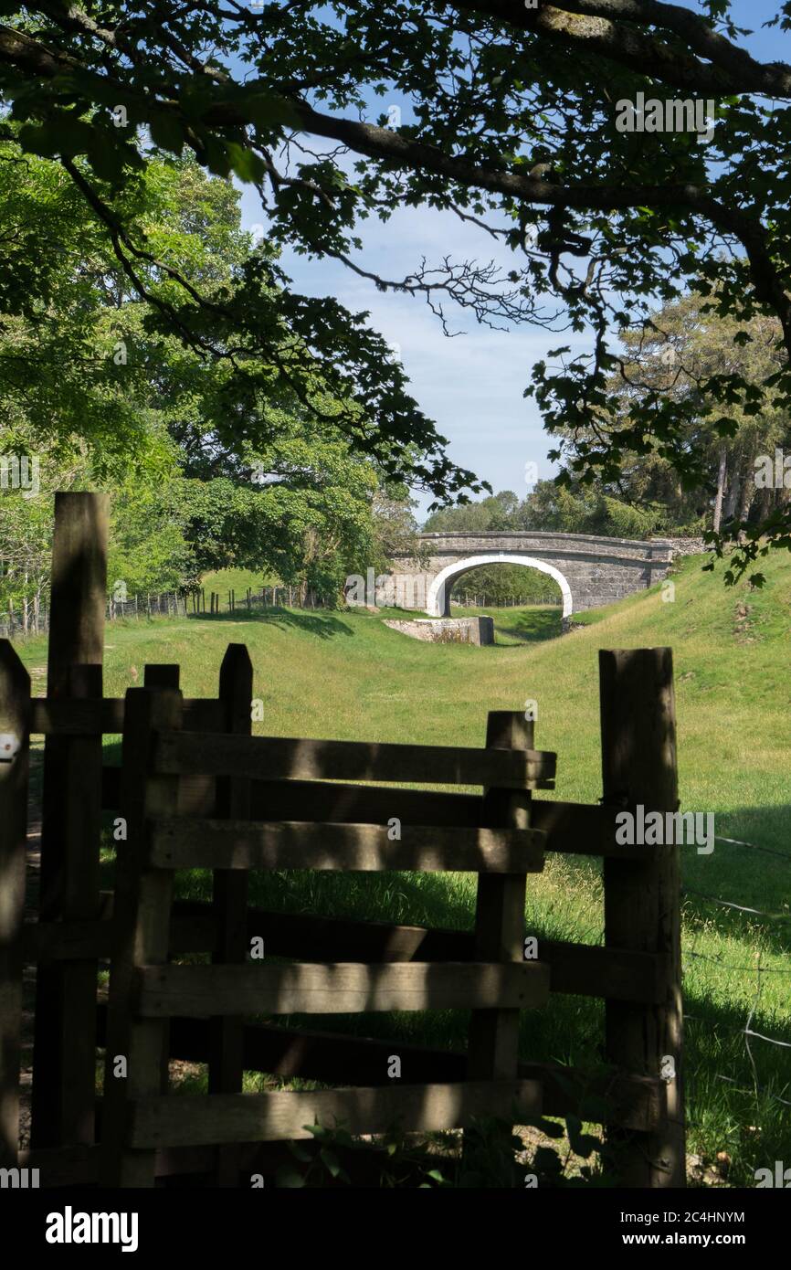 An abandoned section of the Lancaster Canal between Kendal and Natland in South Cumbria Stock Photo