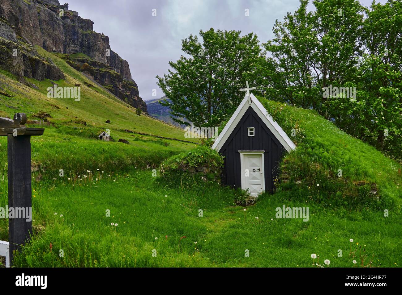 Nupsstadur, picturesque old farm in South-East Iceland Stock Photo