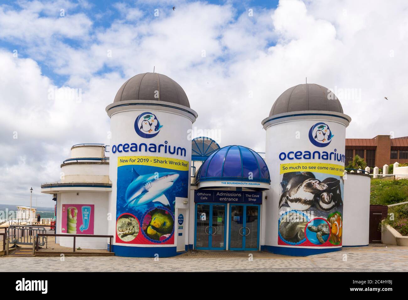 Bournemouth, Dorset UK. 27th June 2020. Zoos and aquariums to receive £100 million rescue package to help care for and feed the animals and creatures through Coronavirus crisis and to restart the industry after the pandemic. Oceanarium, the Bournemouth Aquarium, at Bournemouth Pier Approach remains shut with no indication yet of when they may open. Credit: Carolyn Jenkins/Alamy Live News Stock Photo