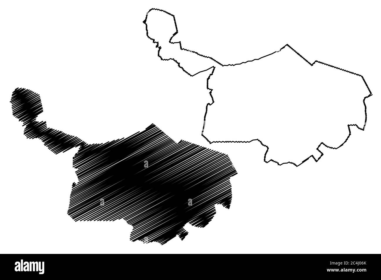 Ghaziabad City Republic Of India Uttar Pradesh State Map Vector