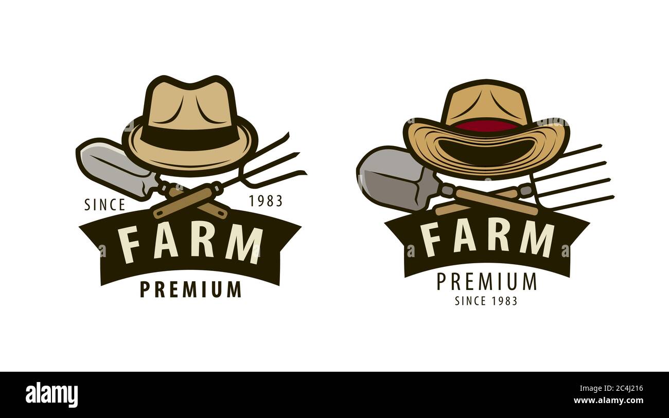 Farm logo or label. Agriculture, farming vector illustration Stock Vector