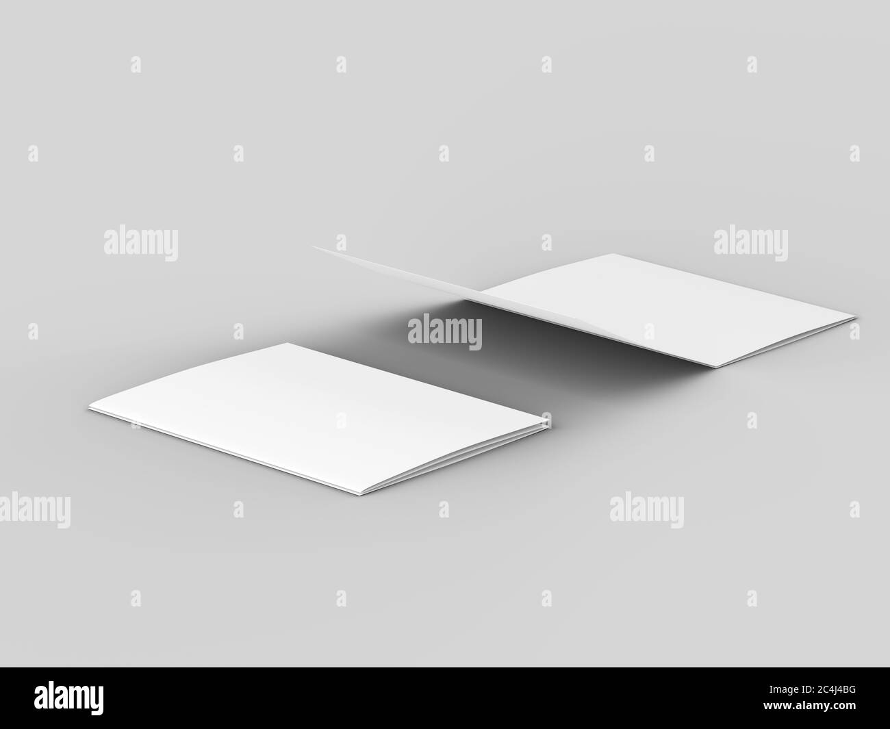 Open tri-folded leaflet in square format Stock Photo - Alamy