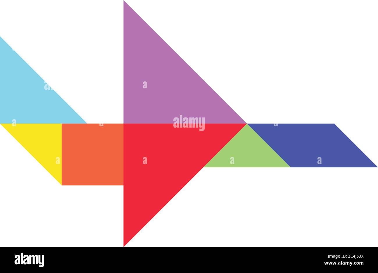 Color Tangram Puzzle In Airplane Shape On White Background Vector Stock Vector Image Art Alamy