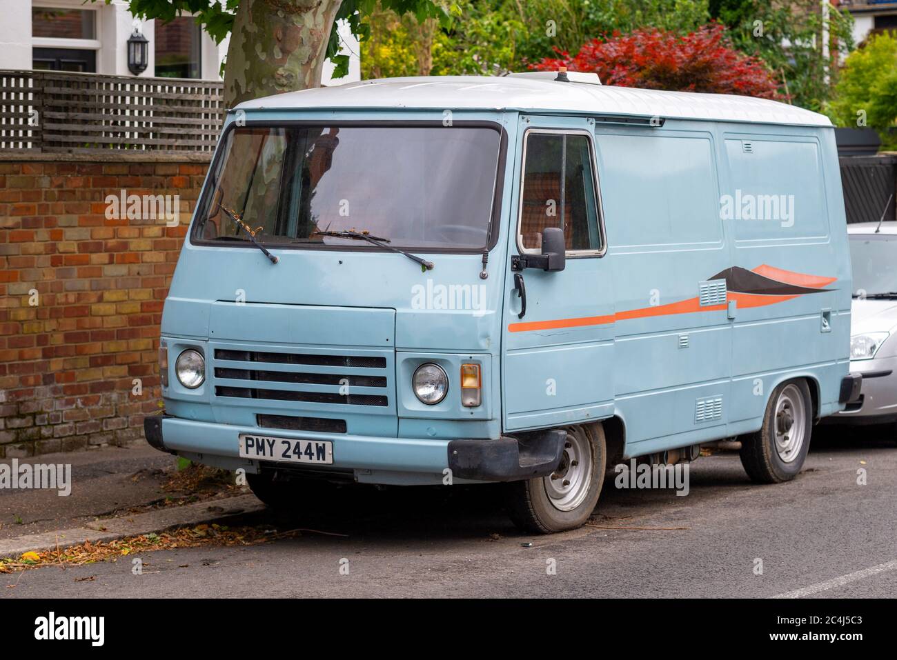 Peugeot J9 van. Vintage, classic 1980s panel van vehicle also manufactured in Turkey as Karsan J9 Premier. French built automobile. PMY244W 1980 model Stock Photo