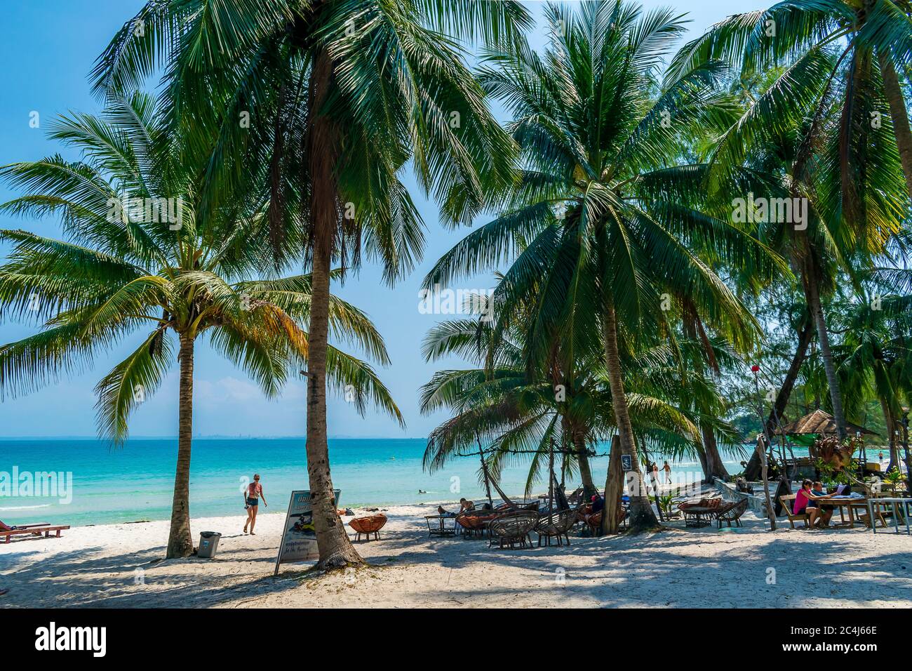 Coconut Beach, Koh Rong, Cambodia Feb, 2020 a beautiful sunny day on