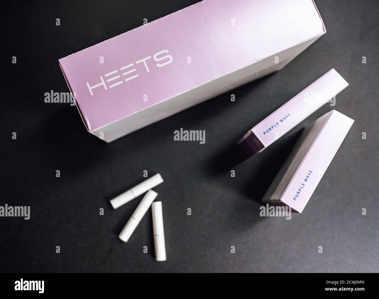 Heating tobacco sticks New box Heets Purple Wave with iqos 3.0 Stock Photo  - Alamy