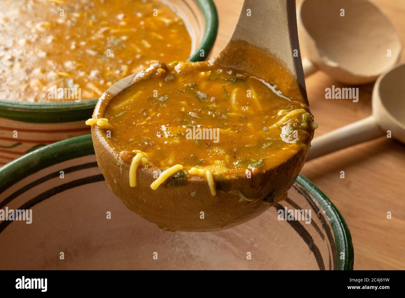 Serving Traditional Moroccan Harira Soup Close Up For Iftar In Ramadan Stock Photo Alamy