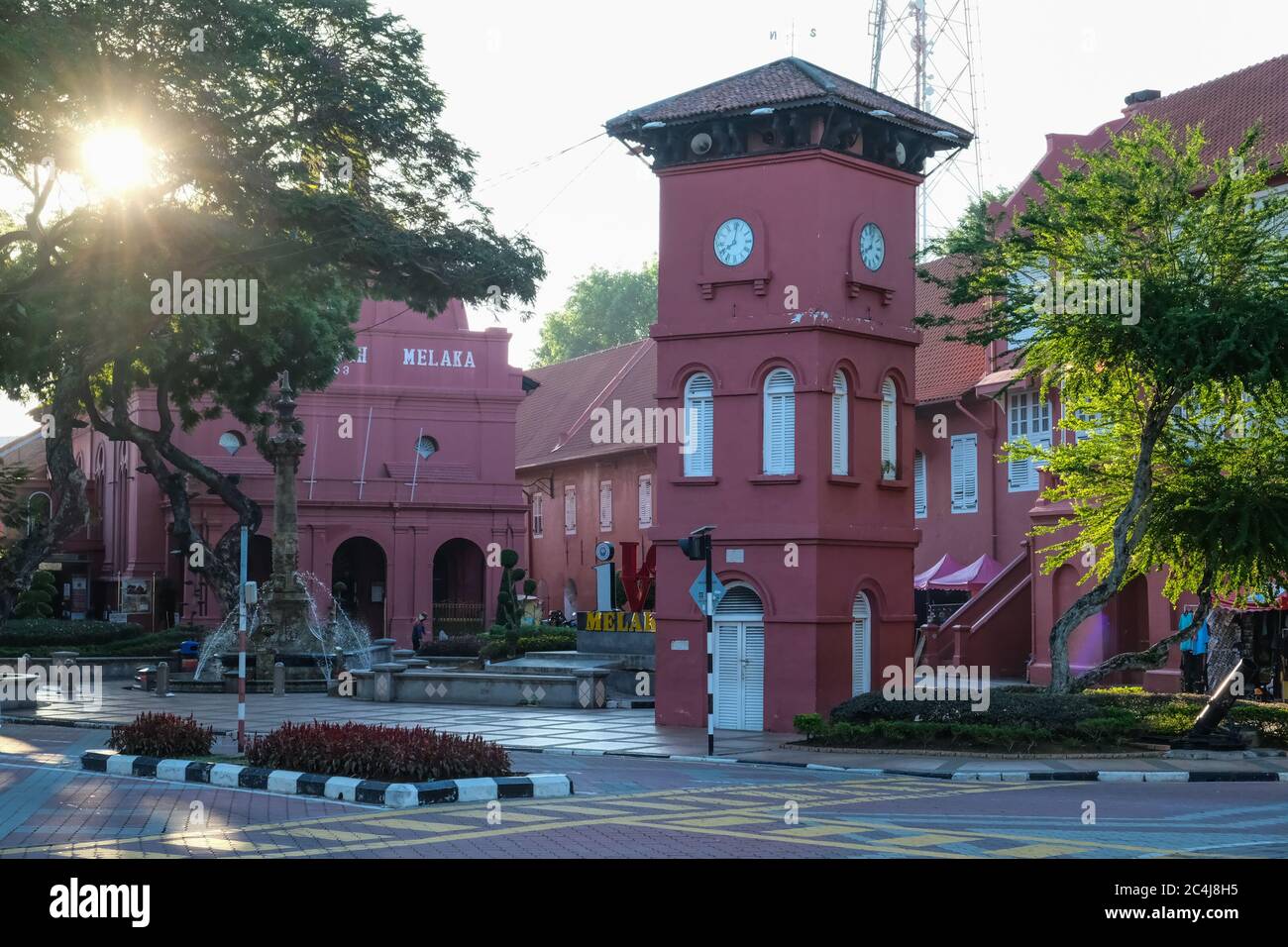 A peaceful morning in one of the World Heritage City- Malacca 'red house' Stock Photo