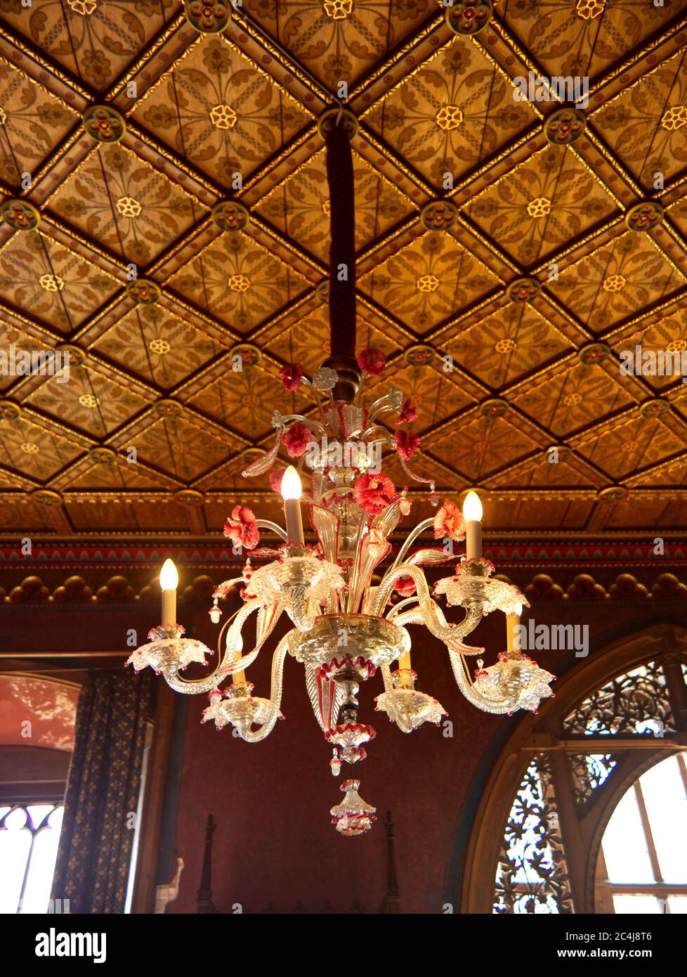 historical chandelier with a beautiful ceiling Stock Photo Alamy