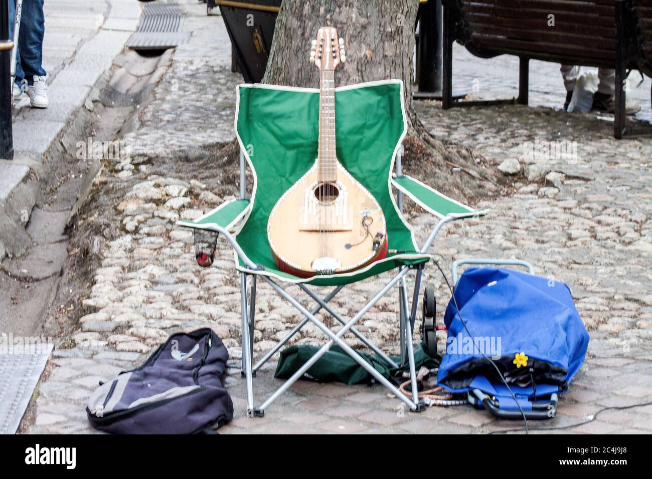 Old Man Busker Of Truro Has Gone Stock Photo