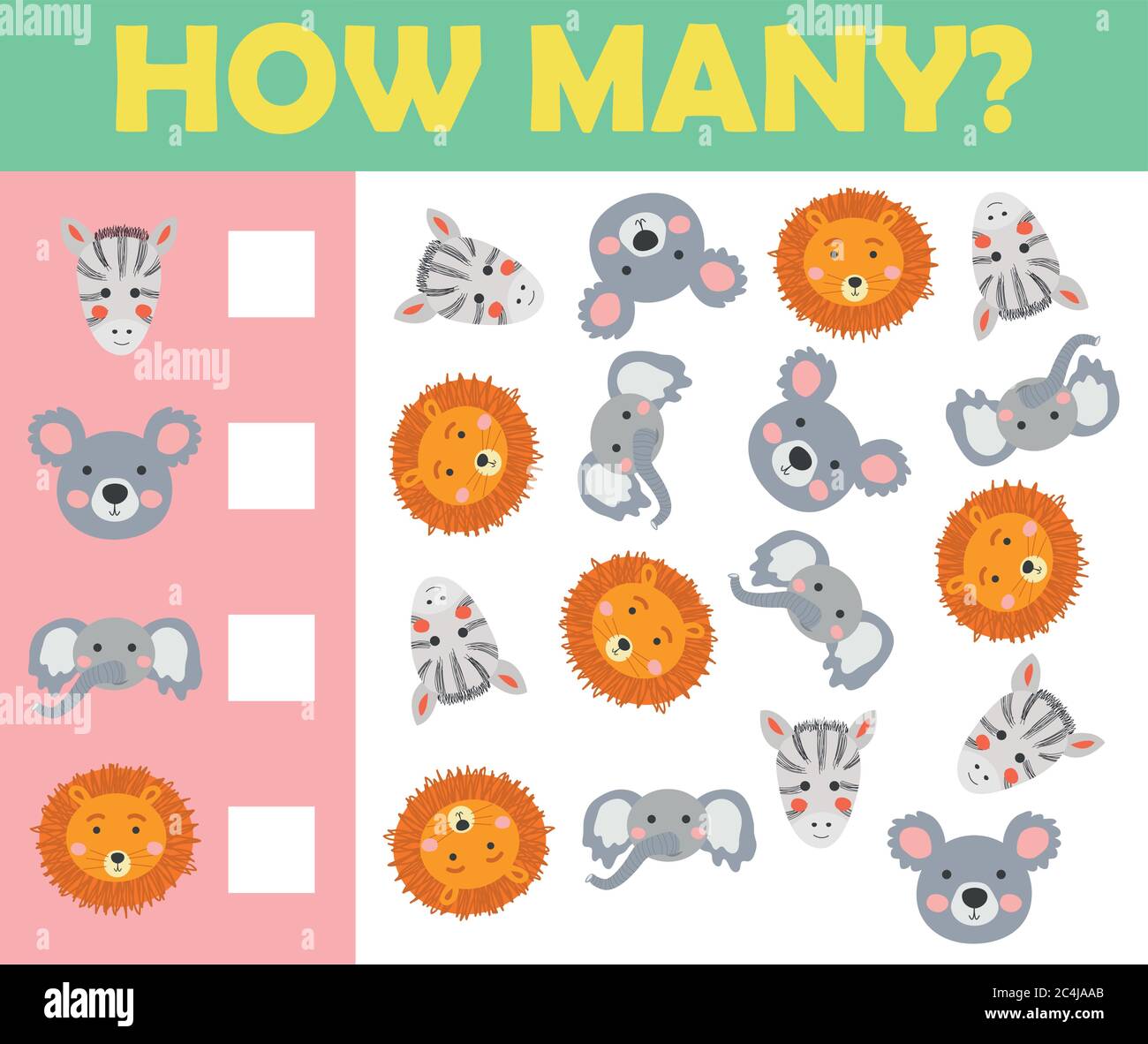 Cartoon Illustration of Education Counting Game for Preschool Children ...