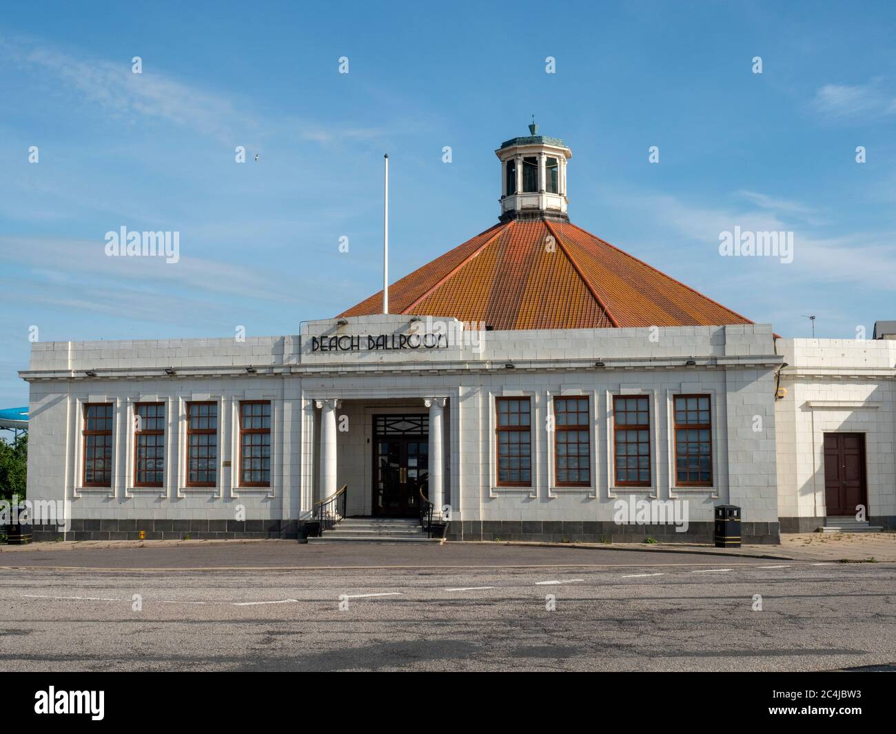 The Beach Ballroom, an art deco building on the sea front of Aberdeen, Scotland.  Built in 1926, it is a Category B listed building. Stock Photo