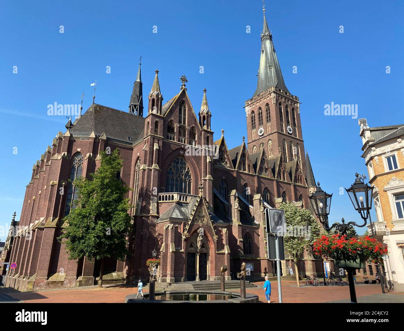 Viersen (Dülken), Germany June 23. 2020 View over marketsquare on