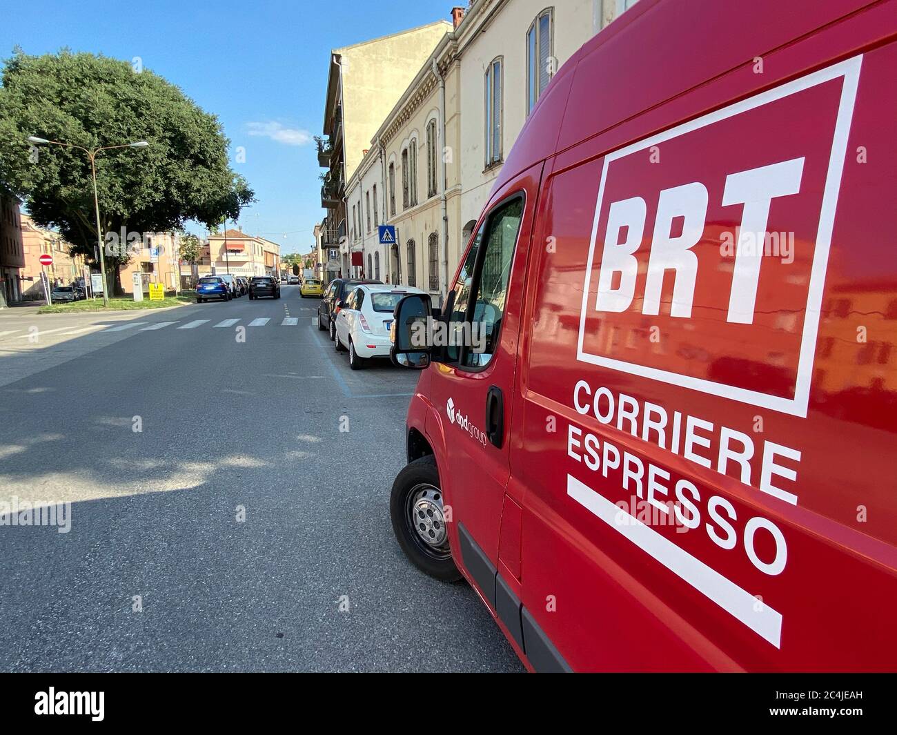 Ferrara, Italy. 27 June, 2020. Express courier Brt Bartolini in Ferrara,  Italy. Credit: Filippo Rubin / Alamy Stock Photo - Alamy
