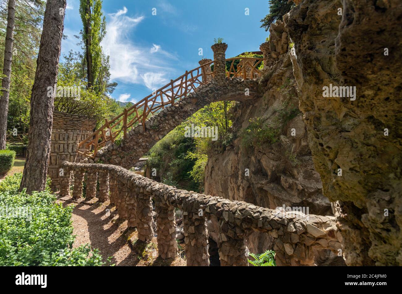 In the village of La Pobla de Lillet in Catalonia there is this beauti Stock Photo