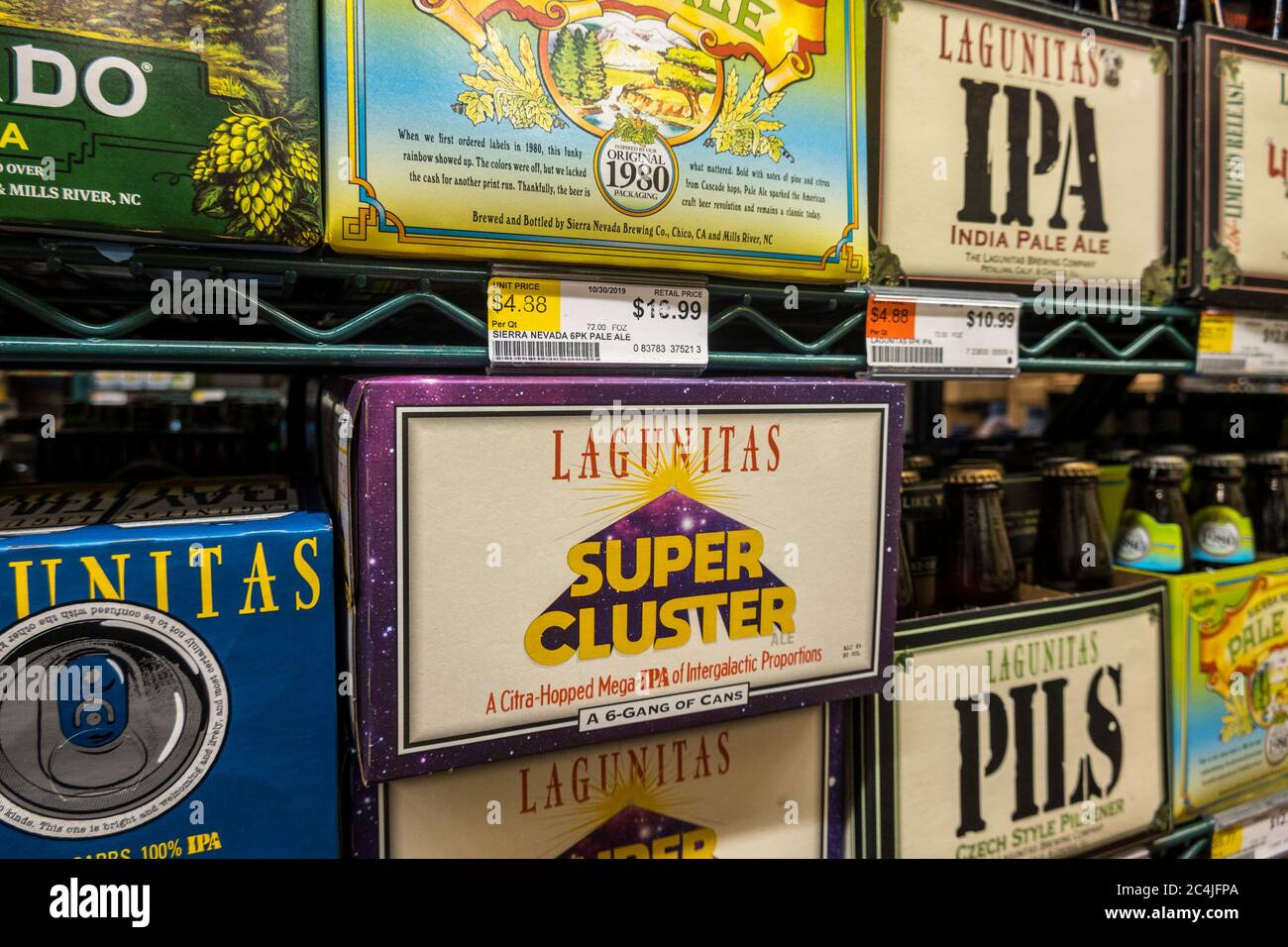 Craft Beer Section, Fairway Super Market, New York City, USA Stock Photo