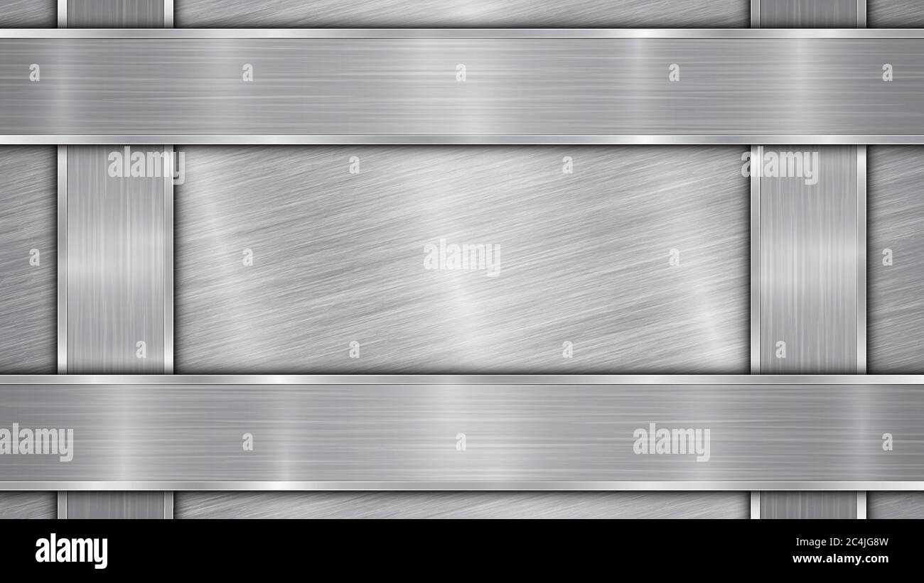Background in silver and gray colors, consisting of a shiny metallic