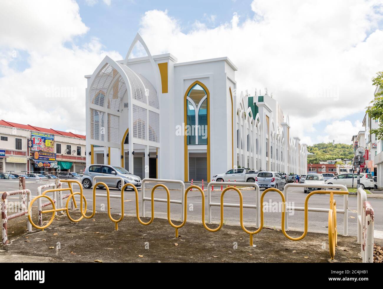 Miri, Sarawak, Malaysia: 'Medan Niaga', a building in islamic architectural style of the Sarawak Economic Development Corporation (SEDC) Stock Photo