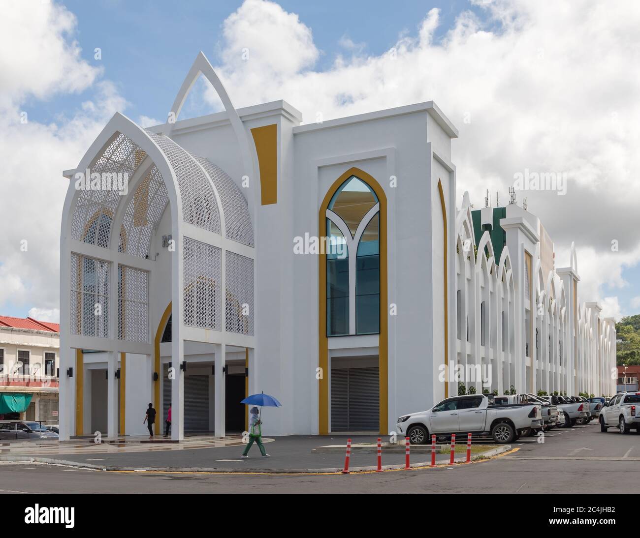 Miri, Sarawak, Malaysia: 'Medan Niaga', a building in islamic architectural style of the Sarawak Economic Development Corporation (SEDC) Stock Photo