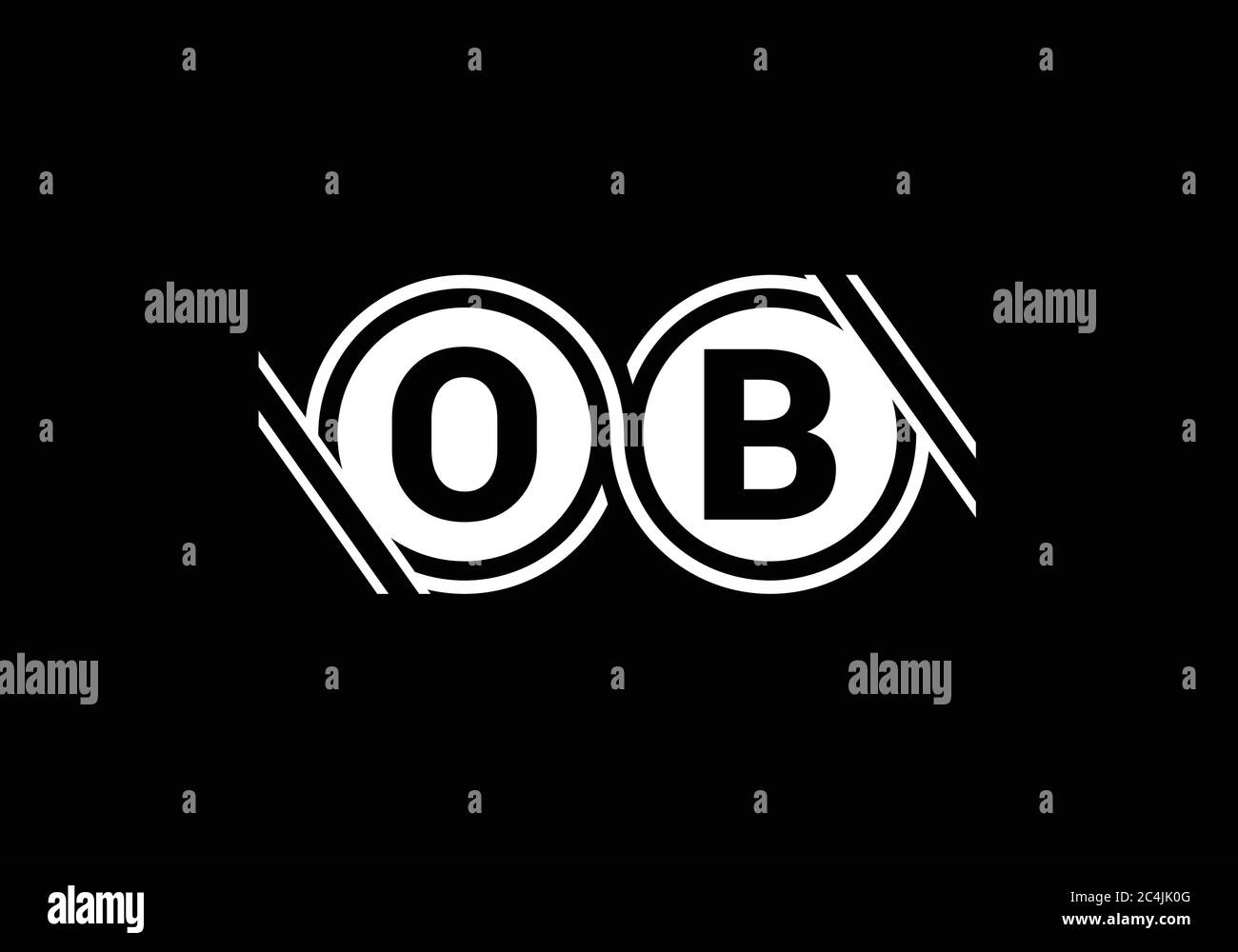 Initial Monogram Letter O B Logo Design Vector Template. O B Letter ...