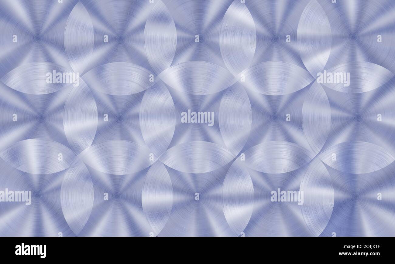 Abstract shiny metal background with circular brushed texture in blue ...