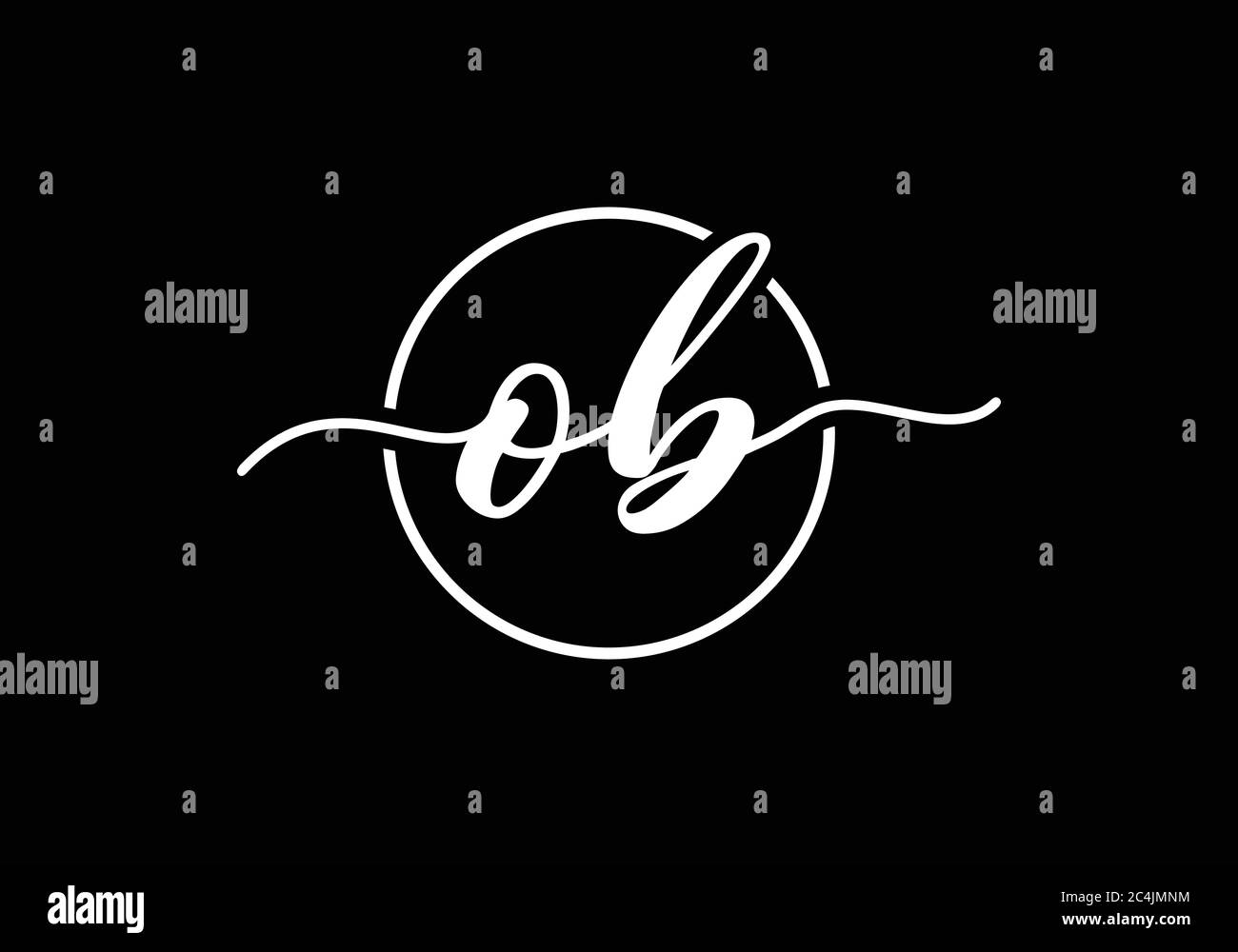 Initial Monogram Letter O B Logo Design Vector Template. O B Letter ...